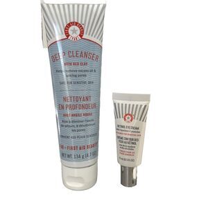 First Aid Beauty Bundle Retinol Eye Cream & Cleanser Red Clay 4.7oz